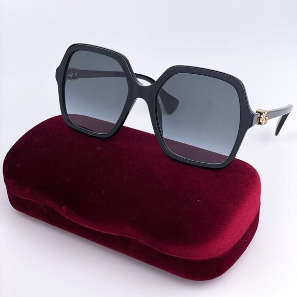 NEW GUCCI GG1072S 001 Black Gray Gradient Square Women Sunglasses - Picture 2 of 12